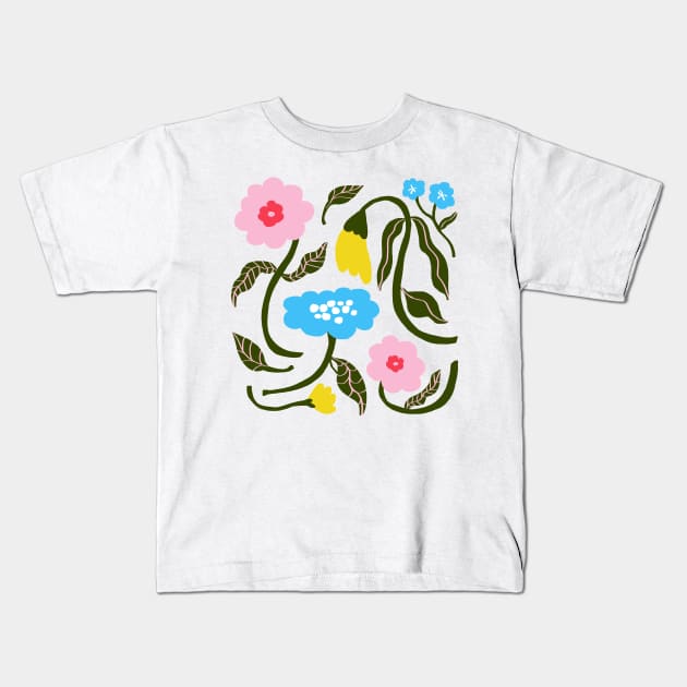 Spring Flowers Kids T-Shirt by ouiouicathy